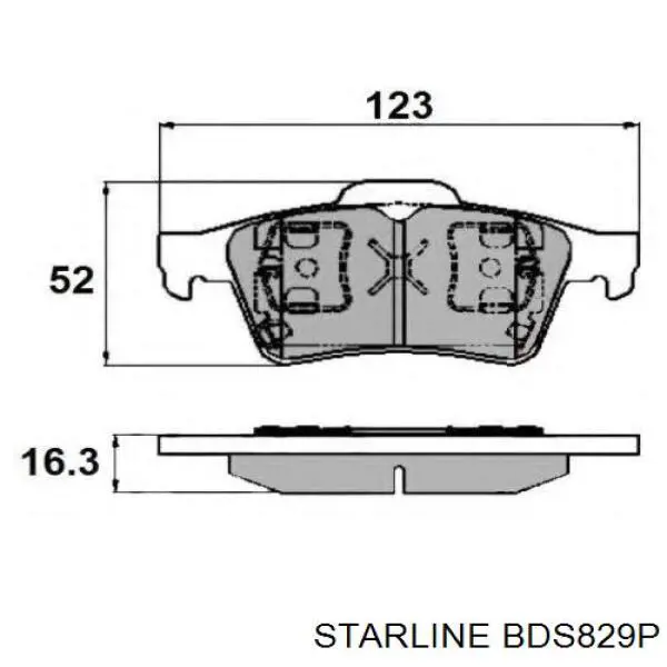 BDS829P Starline Колодки тормозные дисковые комплект