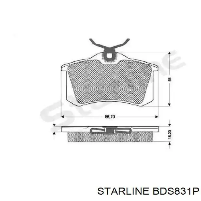 BD S831P Starline колодки тормозные задние дисковые