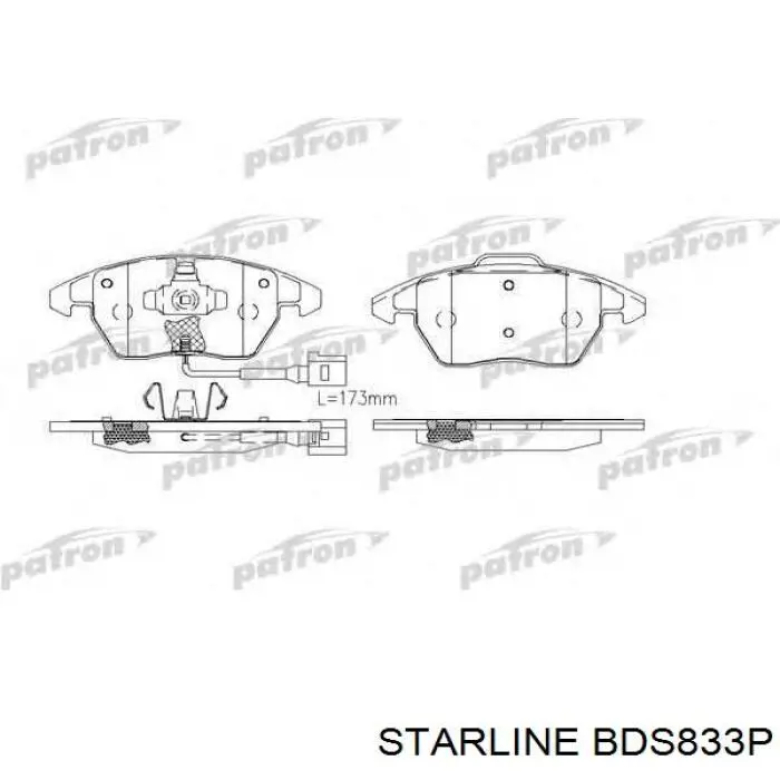 Передние тормозные колодки BDS833P Starline