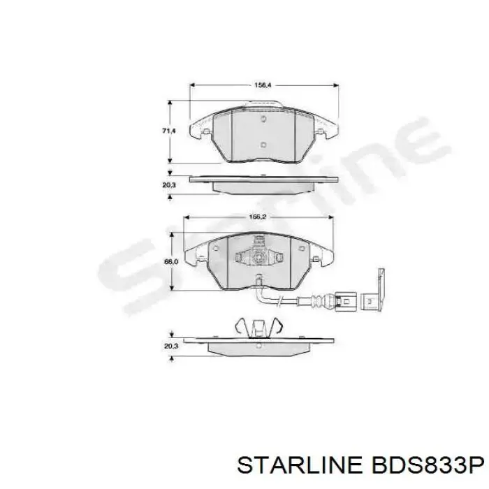 BD S833P Starline sapatas do freio dianteiras de disco