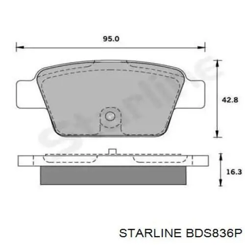 BDS836P Starline колодки тормозные задние дисковые