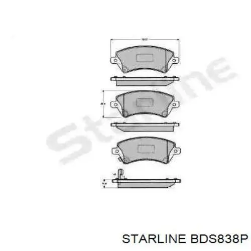 Передние тормозные колодки BDS838P Starline