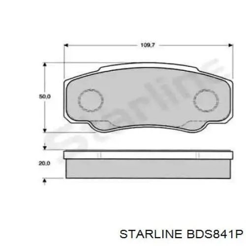 Задние тормозные колодки BDS841P Starline