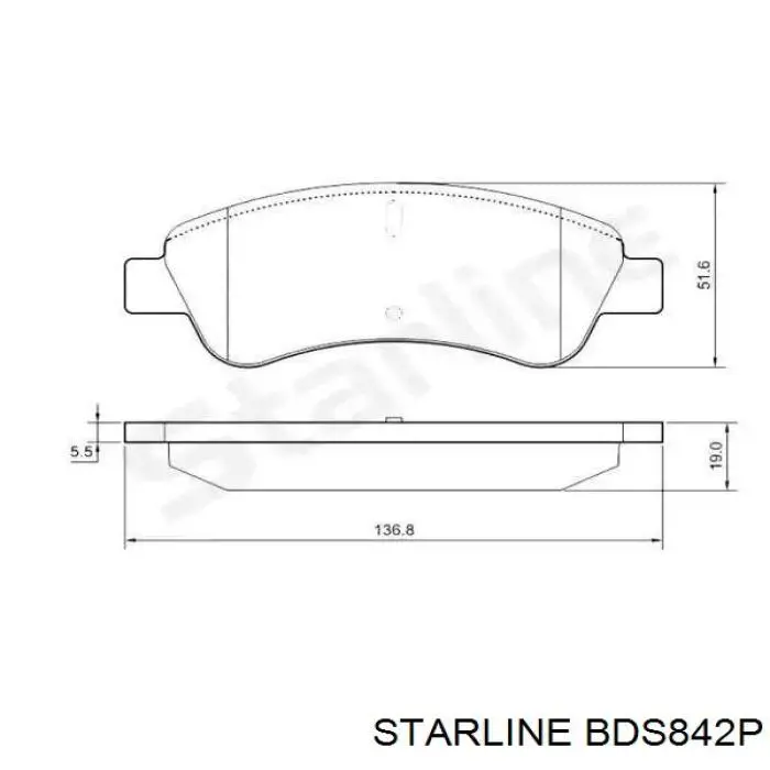 BD S842P Starline sapatas do freio dianteiras de disco