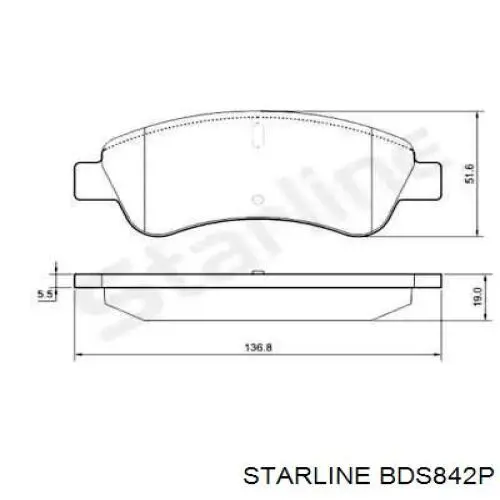 Тормозные колодки Starline BDS842P