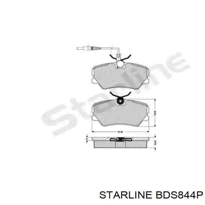 Колодки гальмівні передні, дискові BDS844P Starline