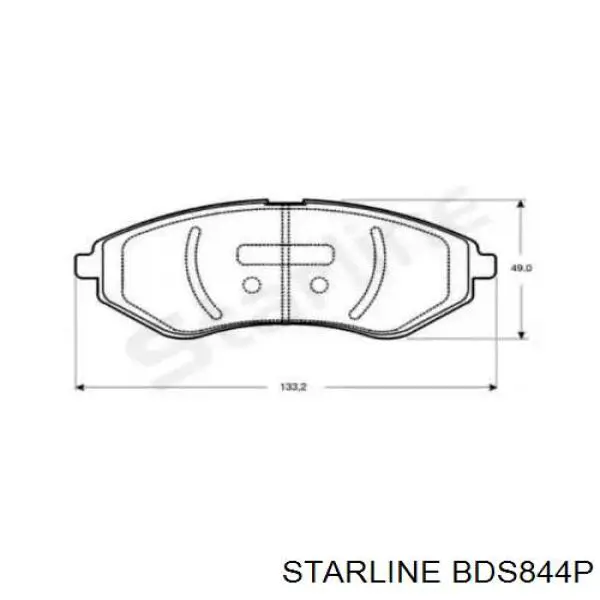 Колодки гальмівні передні, дискові BDS844P Starline