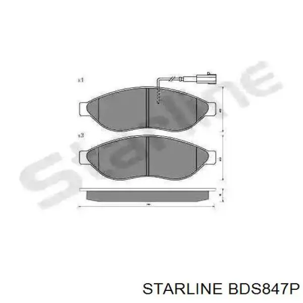 BDS847P Starline sapatas do freio dianteiras de disco