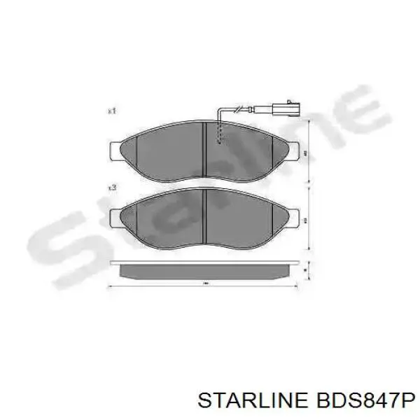 Передние тормозные колодки BDS847P Starline