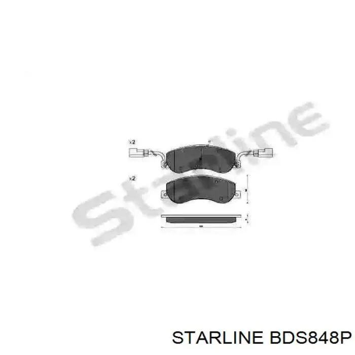 Передние тормозные колодки BDS848P Starline