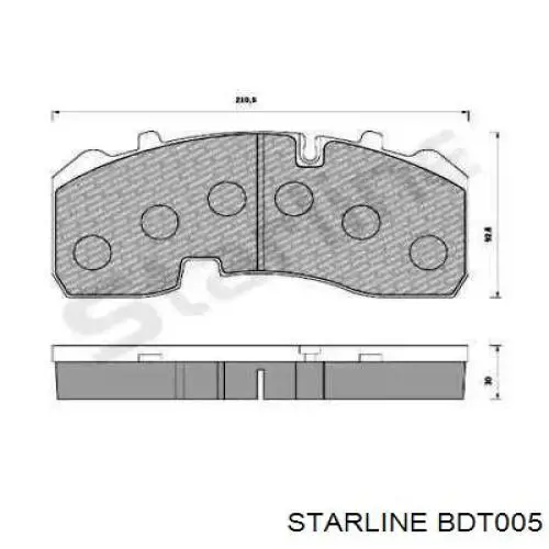 Задние тормозные колодки BDT005 Starline