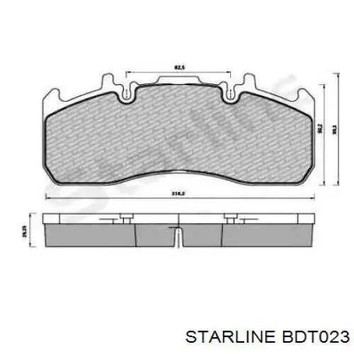 Передние тормозные колодки BDT023 Starline