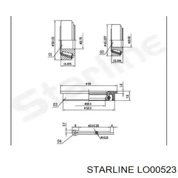 LO 00523 Starline подшипник ступицы передней