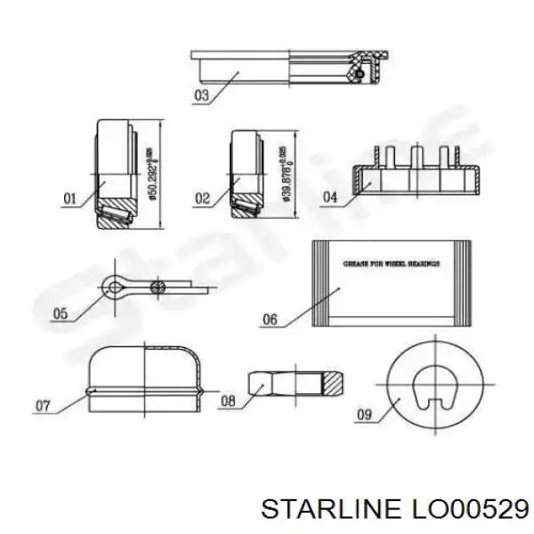 LO00529 Starline подшипник ступицы задней