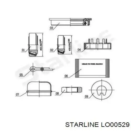 Підшипник маточини задньої LO00529 Starline