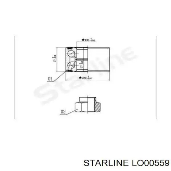 LO00559 Starline подшипник ступицы передней