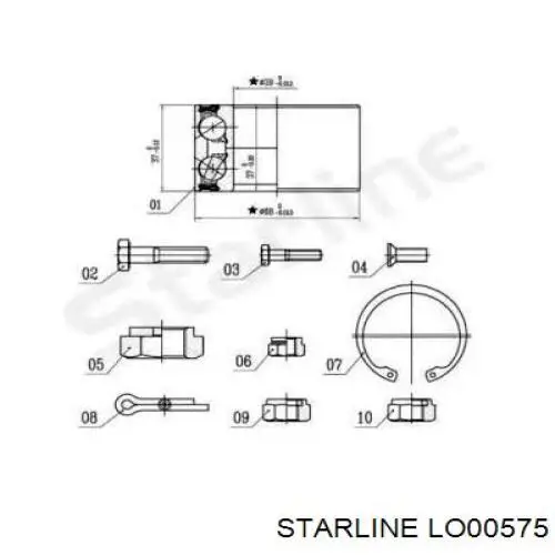LO00575 Starline Подшипник ступицы задней