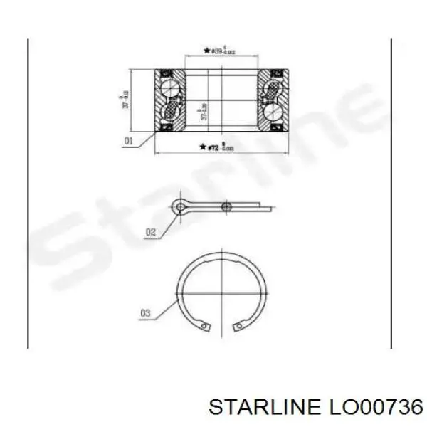 LO00736 Starline подшипник ступицы передней