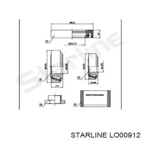 Комплект подшипника ступицы колеса Starline LO00912 цена, от 15.19 USD