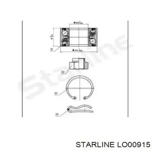 Compre LO00915 Starline Rolamento de cubo dianteiro
