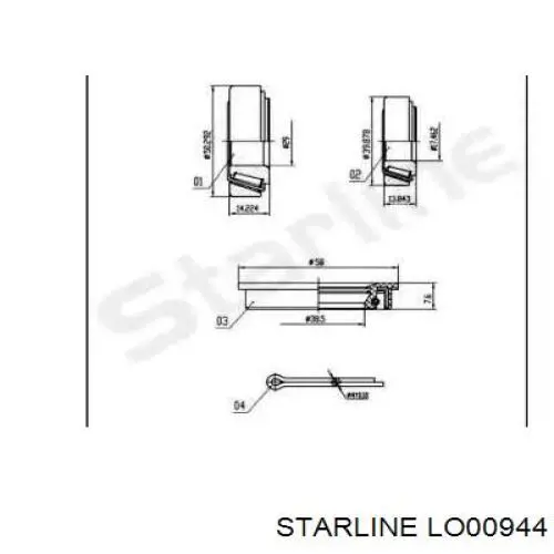 Подшипник ступицы пер/зад Starline LO00944 цена, от 5.64 USD