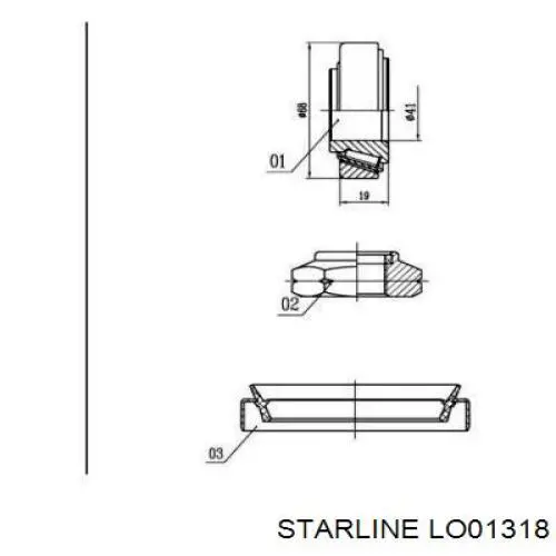 LO 01318 Starline подшипник ступицы задней