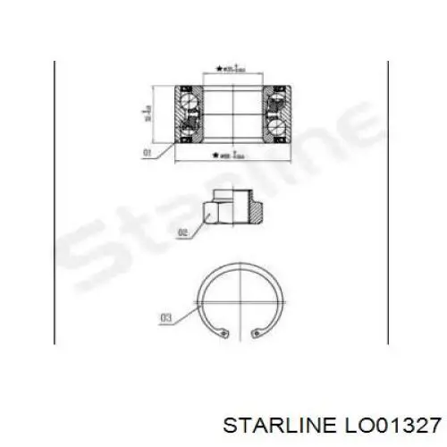 LO01327 Starline подшипник ступицы передней