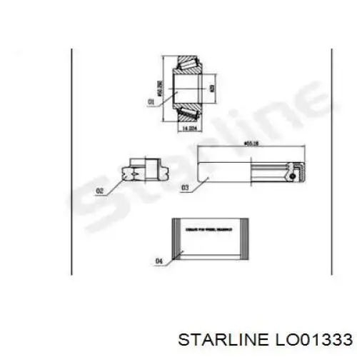 Купить LO01333 Starline Подшипник задней ступицы