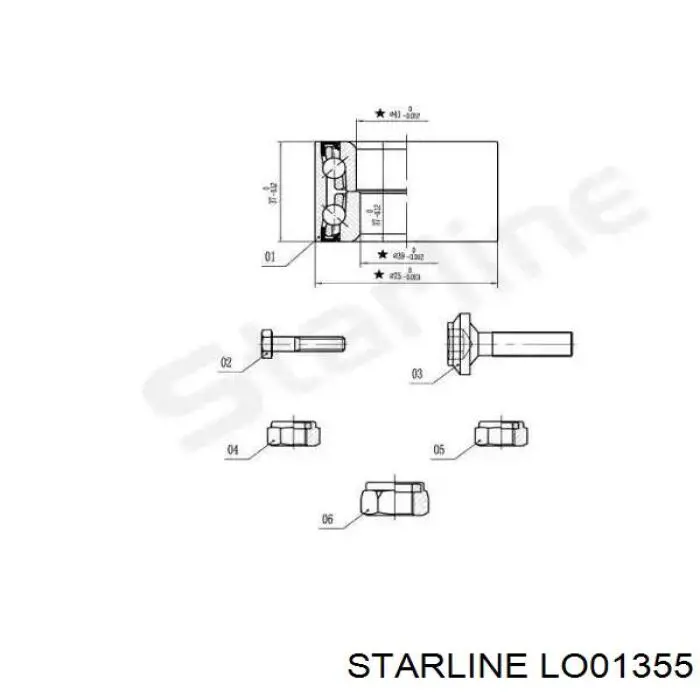 Подшипник ступицы передней Starline LO01355