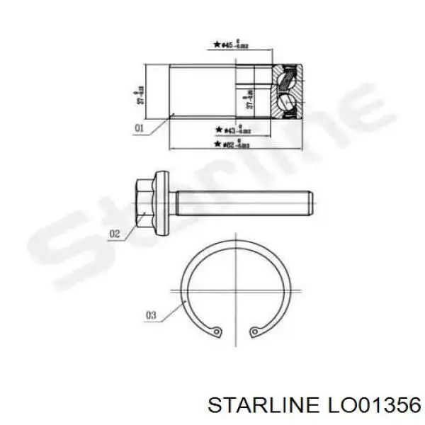 LO01356 Starline подшипник ступицы передней/задней