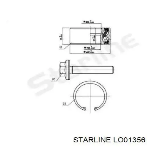 Подшипник ступицы передней/задней Starline LO01356