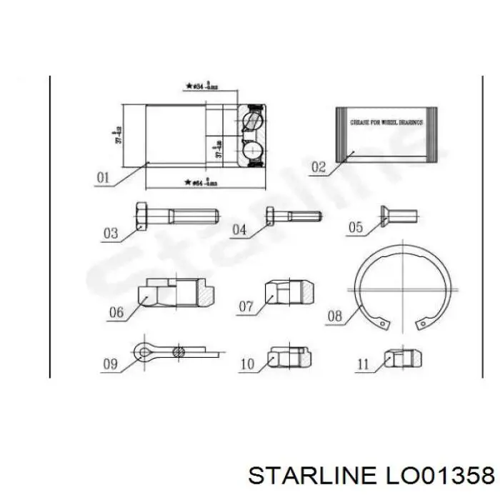 LO01358 Starline подшипник ступицы передней
