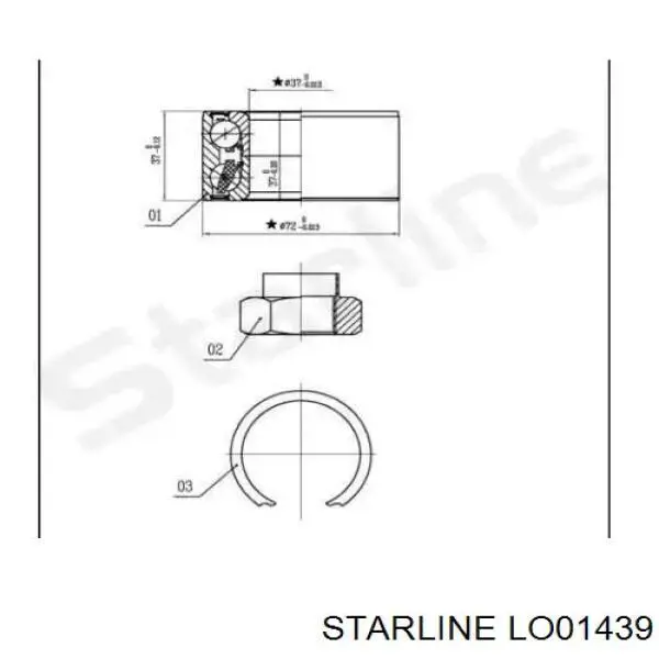LO01439 Starline подшипник ступицы передней