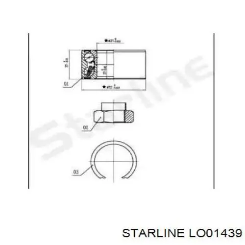 Ступичный подшипник передний Starline LO01439