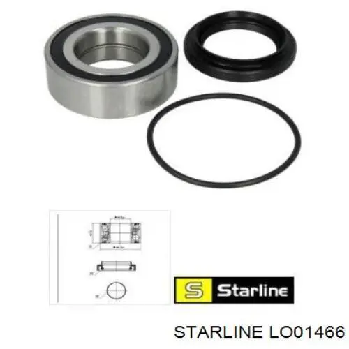 Cojinete de rueda trasero LO01466 Starline