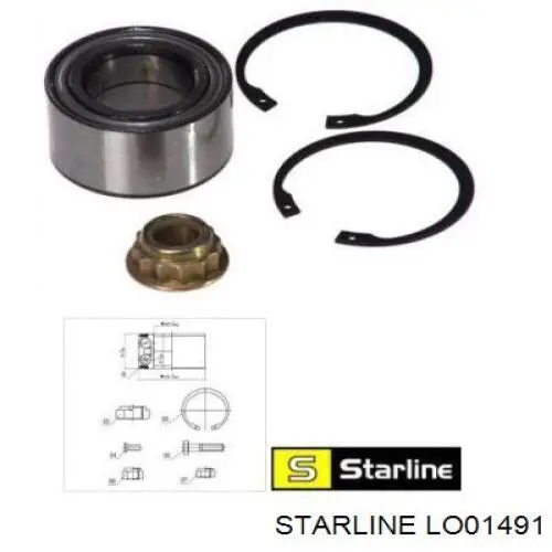 LO01491 Starline подшипник ступицы передней