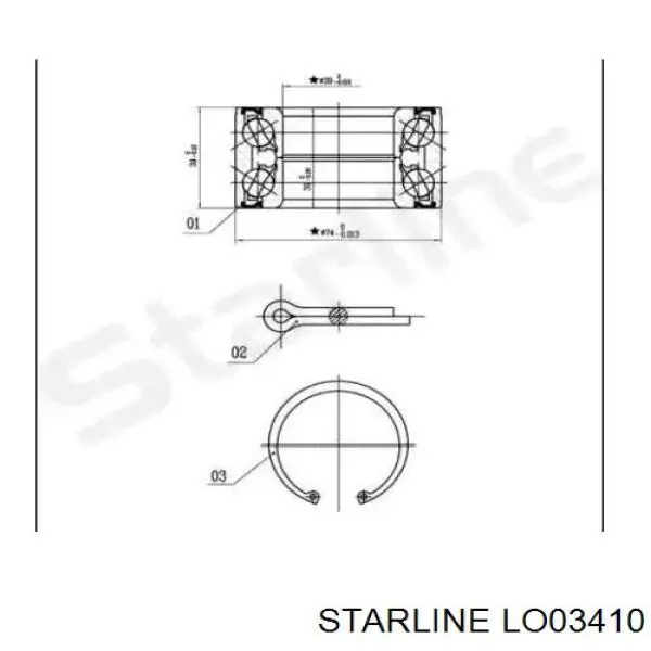 LO03410 Starline подшипник ступицы передней