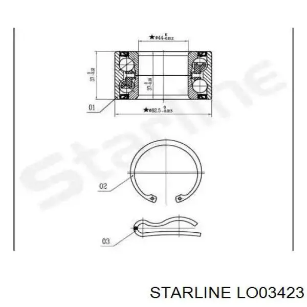 LO03423 Starline подшипник ступицы передней