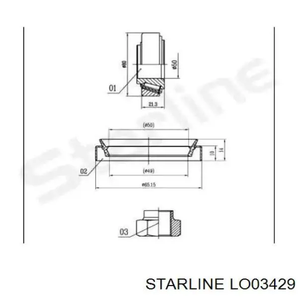 Подшипник задней ступицы LO03429 Starline