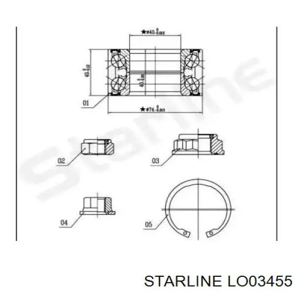 LO03455 Starline подшипник ступицы передней