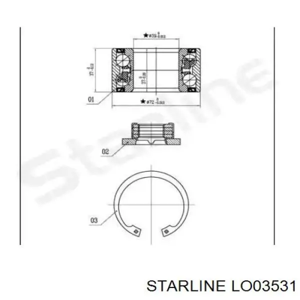 LO03531 Starline подшипник ступицы передней