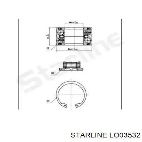 Подшипник задней ступицы LO03532 Starline