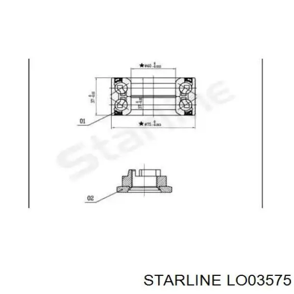 Купить LO03575 Starline Подшипник передней ступицы