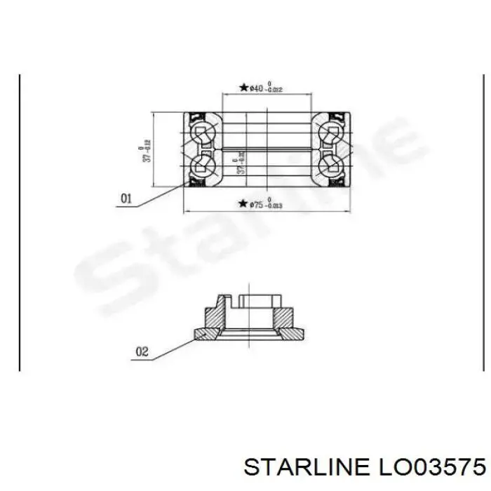 LO 03575 Starline подшипник ступицы передней