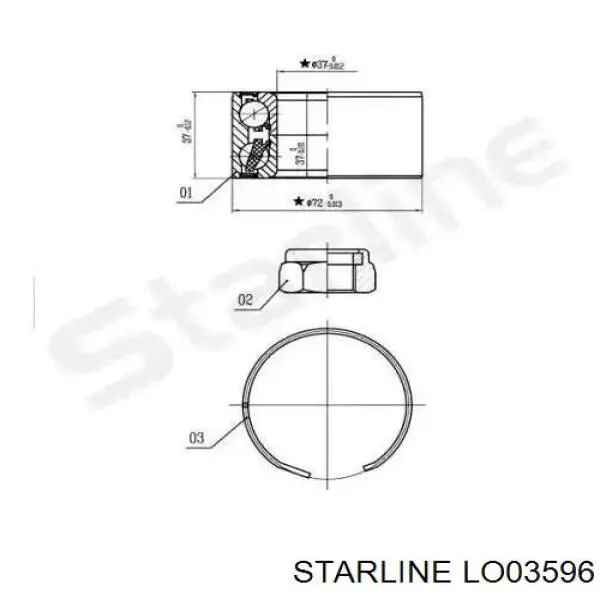 Подшипник ступицы передней STARLINE LO03596