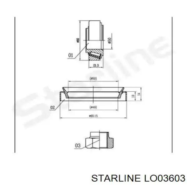Подшипник ступицы передней/задней LO03603 Starline