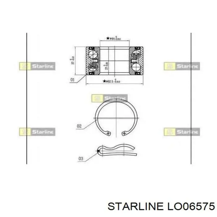 Подшипник ступицы LO06575 Starline