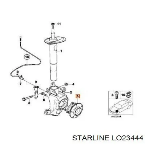 Купить LO23444 Starline Ступица переднего колеса
