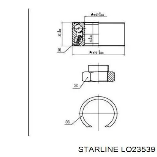 Подшипник ступицы LO23539 Starline