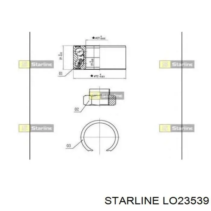 Купить LO23539 Starline Подшипник передней ступицы